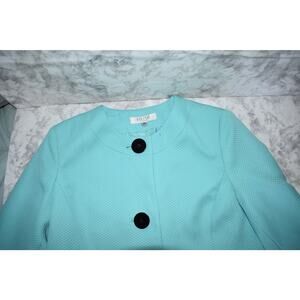 Kasper Turquoise‎ Textured Blazer Jacket Size 12